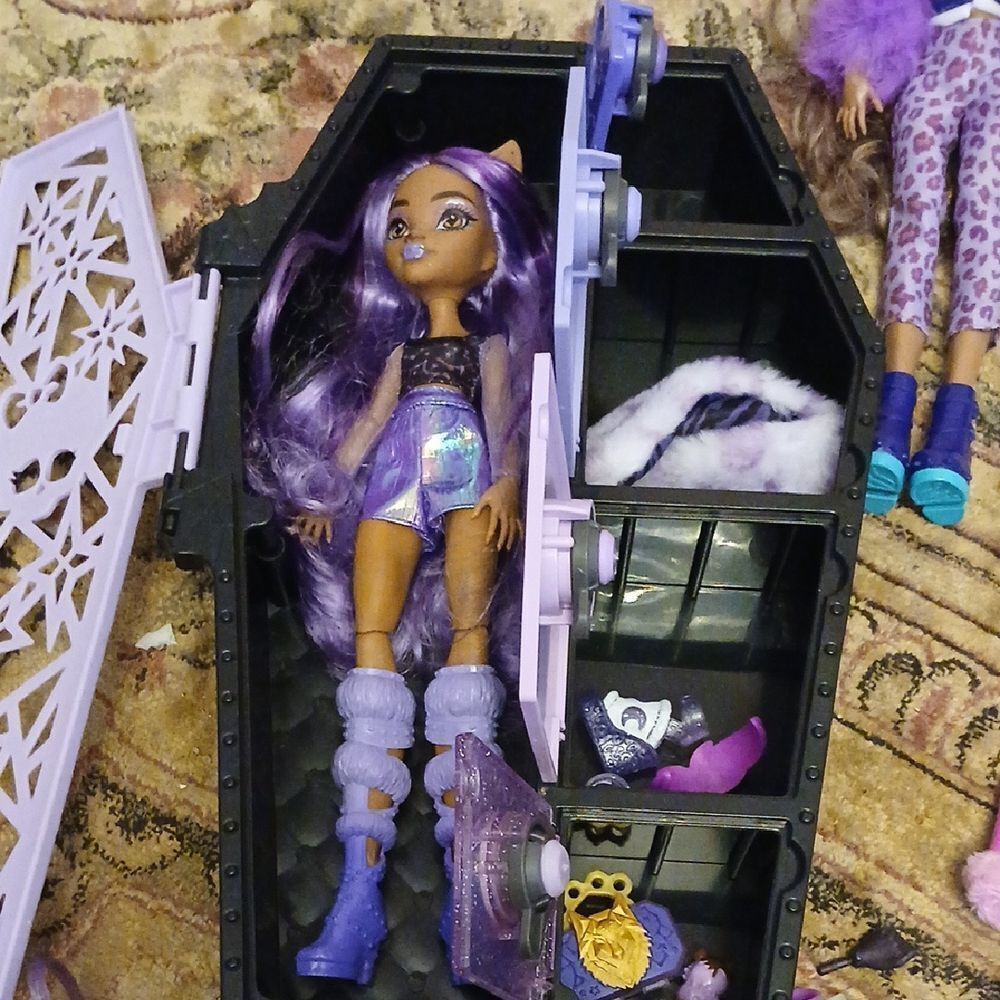 Black and Purple Doll Storage Case
